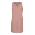 thumbnail image 4 of Babysbule Clearance Womens Summer Dresses, Fashion Women Casual Plus Size V-Neck Soild Color Sleeveless Vest Linen Dress, 4 of 8