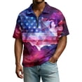 thumbnail image 5 of 250th Anniversary Men's Patriotic Zip Polo Shirt, 1776-2026 Flag Print, Quarter-Zip Collar, Short Sleeve, 4th of July, Commemorative Events, Parades, Summer Casual Wear Deep Red XXL, 5 of 9