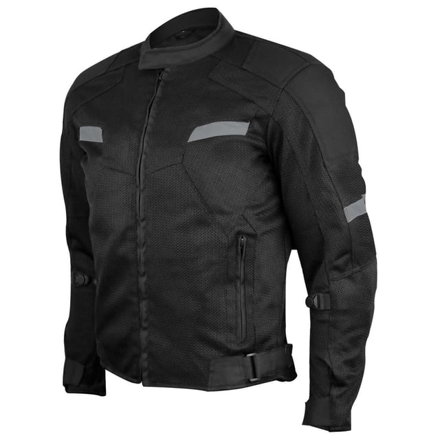 Chaqueta de moto Vance Leather Viper de malla reflectante para hombre