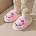 thumbnail image 2 of Zapatillas Kawaii Sanrio Hello Kitty para niñas, pantuflas antideslizantes, cálidas, dibujos animados, Anime, hogar, otoño e invierno, regalos de felpa, 2 of 4