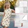 thumbnail image 4 of Gunia Girls Tennis Dress Golf Outfit 1/4 Zip Quick Dry Floral Style Sleeveless Zip Front Neckline A Line Dress Playful Patterned Daywear Elegant Sundress White Dress For Girls 4-15 Years, 4 of 6