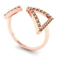 thumbnail image 2 of 0.2475 ctw Statement Anniversary Ring for Women | Round Cut Simulated Champagne Diamond | Hyperallergenic Solid 14K Rose Gold, 2 of 5