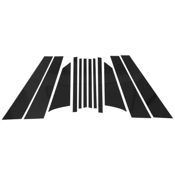 Moldura de ventana del pilar de puerta Unique Bargains para BMW 2-Series 2016-2019 Negro Frontal Trasero Izquierdo Derecho Sticker Antirrayaduras Cubierta Exterior del Pilar 12 Pcs