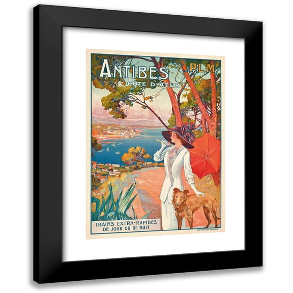 David Dellepiane 11x14 Black Modern Framed Museum Art Print Titled - Antibes, Cote D'Azur (C.1910)