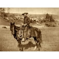 thumbnail image 2 of Grabill, John C.H. 32x25 Gold Ornate Wood Framed with Double Matting Museum Art Print Titled - Cow Boy, 2 of 4