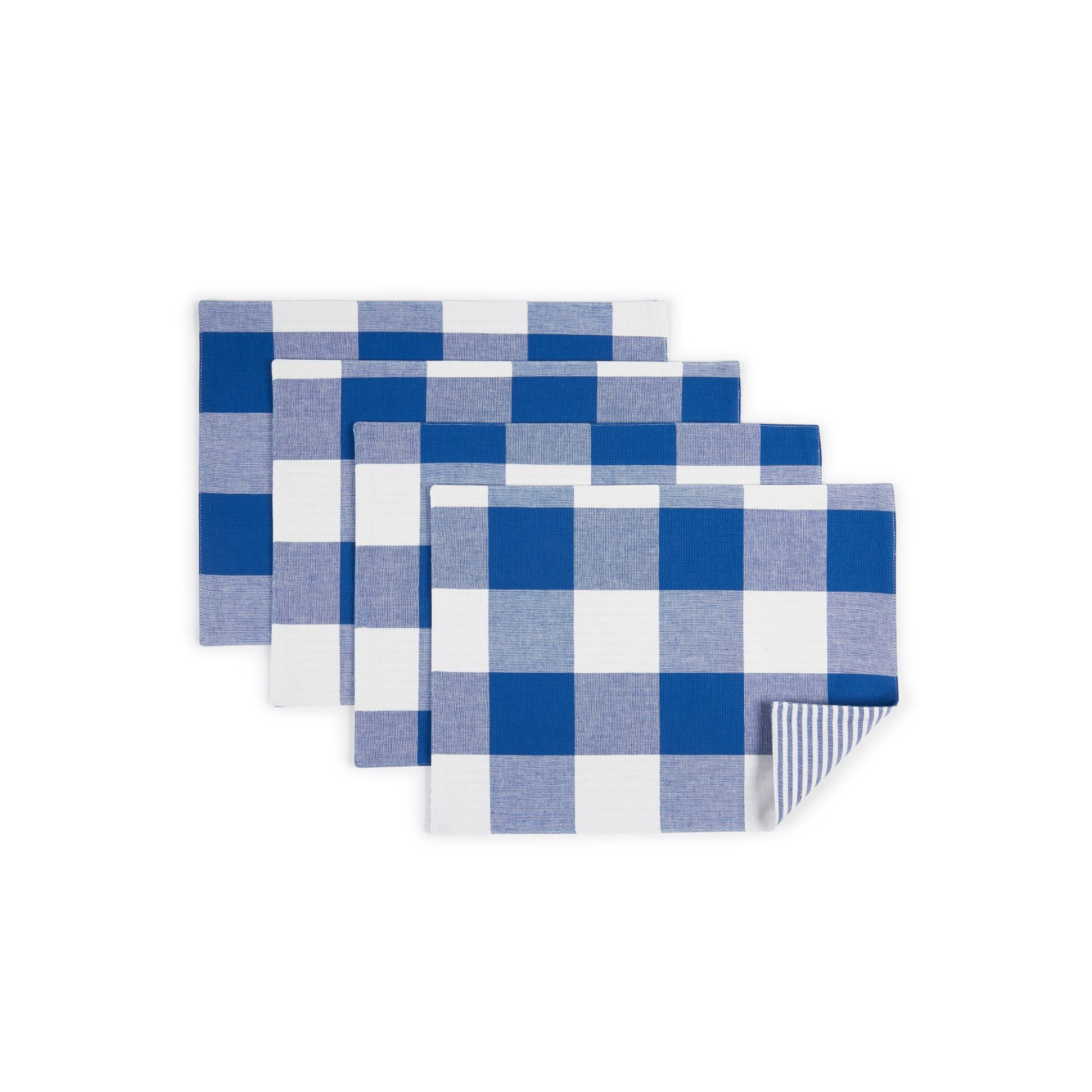 Better Homes & Gardens Farma Placemat, 4 Pack, Cobalt Crush, 14" x 19