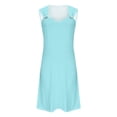 thumbnail image 4 of Vestido casual para mujer Vestido de verano Vestido lencero Vestido fruncido Cita diaria Salir Moda Correa básica Sin mangas Ajuste holgado Azul / S, 4 of 5