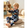 thumbnail image 4 of Aideaone 2-Piece Toddler Boys Pajamas Set Kids Pjs Long Sleeve Tees & Pants Printed Kids Sleepwear 2-6T, 4 of 6