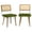 Velvet | Green, variant on Soonbuy Dining Chairs Mid Century Modern, PU/Velvet Upholstered Kitchen Chairs with Tall Cane Backrest and Strong Wood Legs, Vintage Chairs for Dining Room, Kitchen, Restaurant, Brown, Green, Black