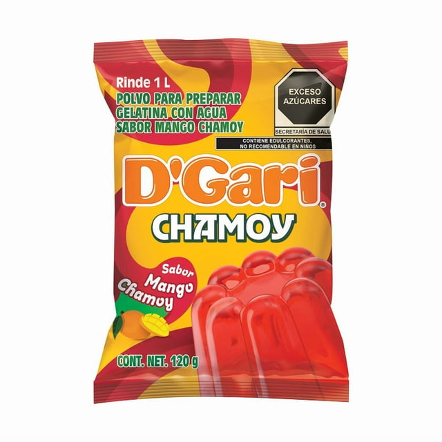 Polvo para preparar gelatina D'Gari con agua Sabor Mango Chamoy 120g