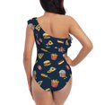 thumbnail image 5 of Honeii Fast Food for women's one-piece swimsuit featuring a chic one-shoulder design experience elegance and style in the water-Small, 5 of 6
