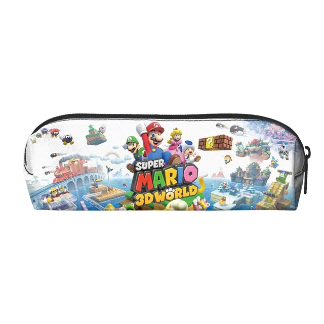 Estuches para lápices de Super Mario Bros para niños y niñas, útiles escolares, papelería, estampados de juegos de dibujos animados, estuches para lápices, estuches para lápices para estudiantes de Lu