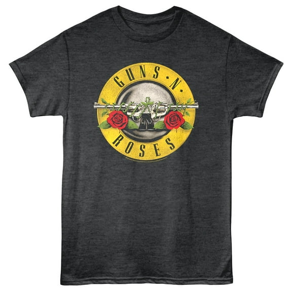 Guns N Roses Logo Men's T Shirt (CharcoalHeather, Adult4XL)