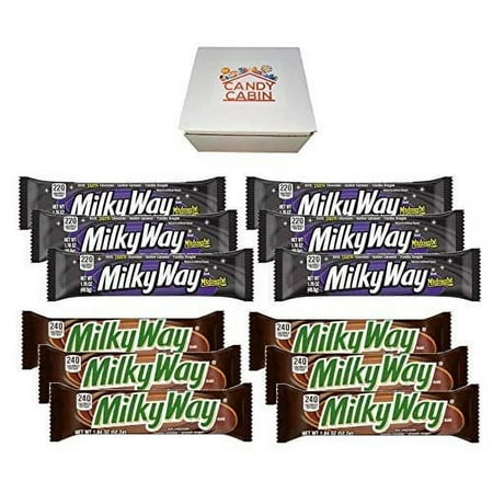 Milky Way Candy Bars Assorted Variety Box by CANDY CABIN Midnight - Original, 12 Pack