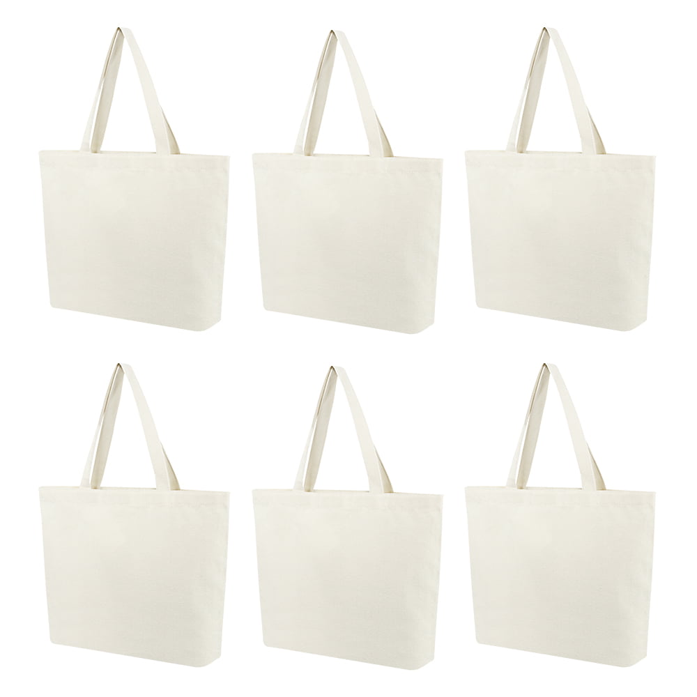 Blank Tote Bags Reusable Grocery Bags 100% Heavy Duty Canvas Tote Bags 3 PACK 
