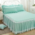 thumbnail image 1 of Cateissary de cama de princesas elegante, duradera y hermosa para cualquier lugar, de cama con volantes de encaje, única Juegos de cama verde, 1 of 6