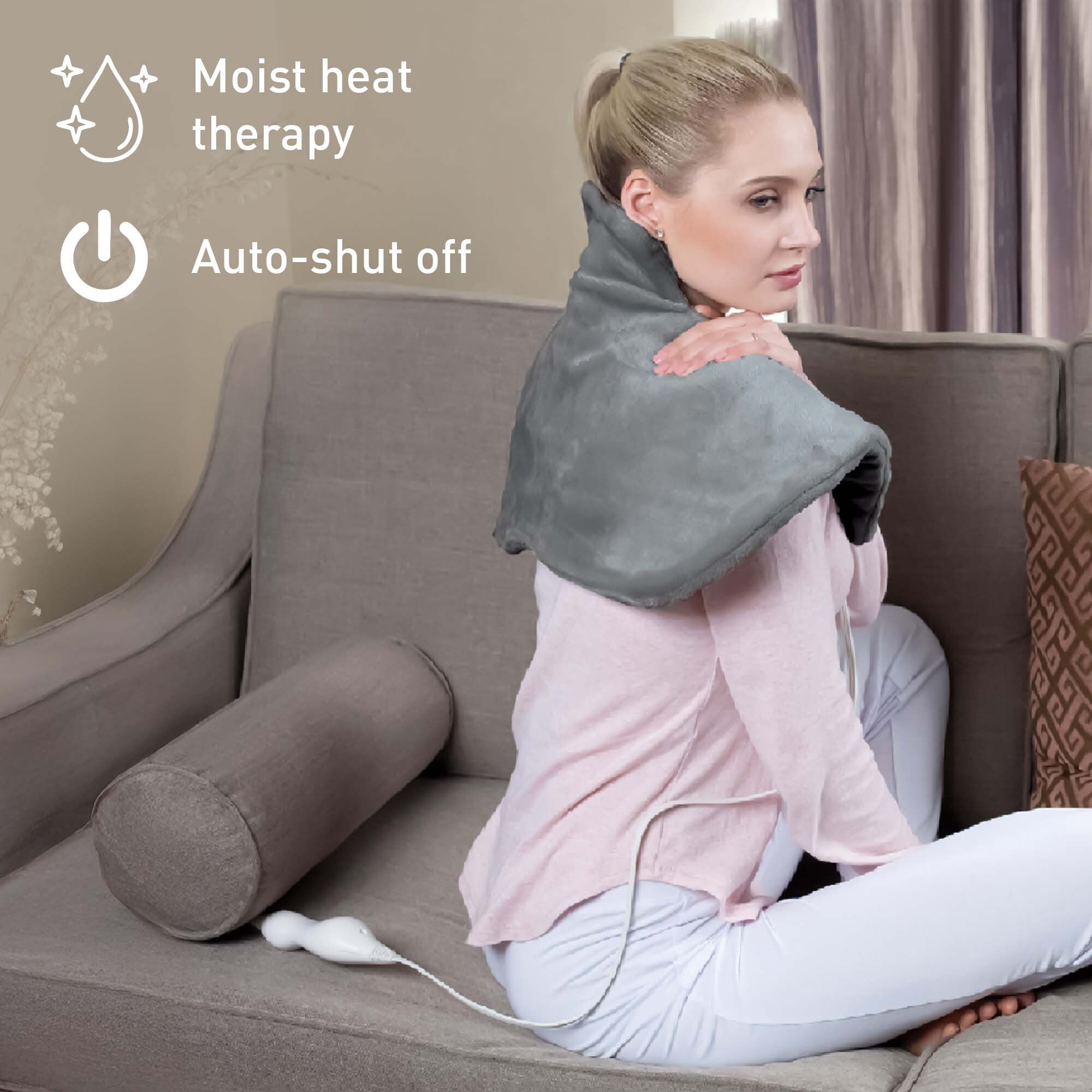 Ultimate Cozy Comfort  Relaxation Bundle – Heated Blanket, Neck  Shoulder Heating Pad, and Massaging Wrap
