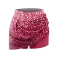 thumbnail image 5 of Women's Sequin Print High Waist Pleated Tennis Skirt with Double Layer Inner Shorts, Stretchy Athletic Skirt for Running, Yoga, Gym and Party Sportswear,Watermelon Red-4,S, 5 of 5