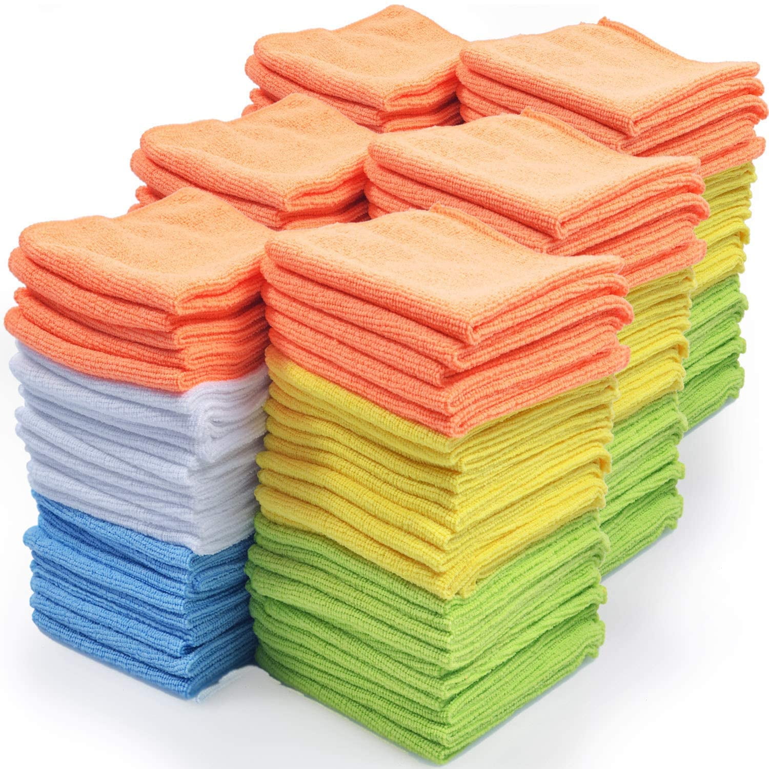 Microfiber Cleaning Cloth Set of100 Towel Rag Car Polishing Detailing No-Scratch 