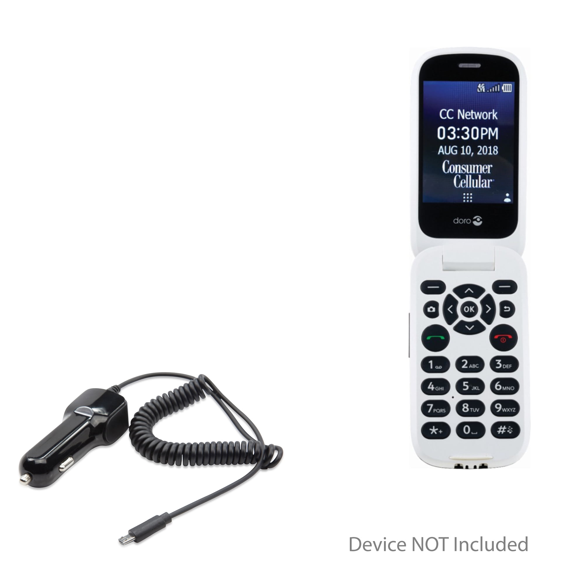 Doro 7050 Car Charger, BoxWave [Car Charger Plus] Car Charger and Integrated Cable for Doro 7050