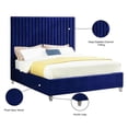 thumbnail image 4 of Candace Navy Velvet Queen Bed-Color:Navy Velvet,Style:Contemporary, 4 of 5