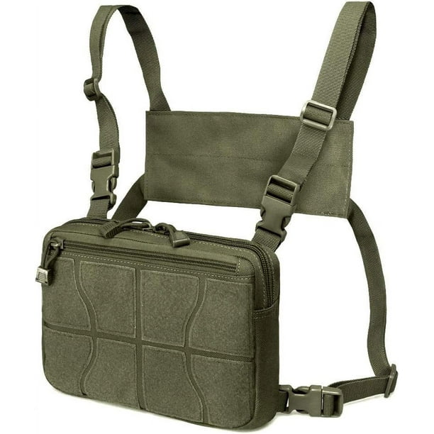 Bolsa de reconocimiento, mochila de combate táctico, chaleco Molle, bolsa frontal, funda de arnés de camuflaje para airsoft.