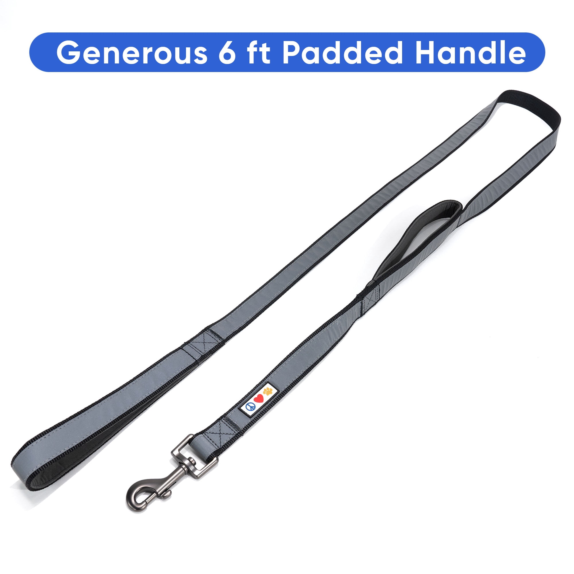 Pawtitas Double Handle Dog Leash Ideal for Medium and Large Dogs Training Dog Leash - Medium / Large - Black