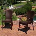 thumbnail image 5 of Sunnydaze Segesta Plastic Outdoor Dining Armchair - Set of 2, Wenge, 5 of 11