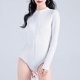thumbnail image 2 of Sngxgn Women's Swimsuit Tummy Control Deep V Neck Double Straps Crisscross Back Tie Bathing Suit(White,L), 2 of 5