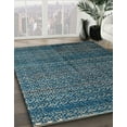 thumbnail image 3 of Ahgly Tapis d'Intérieur Lavable en Machine Carré Abstrait Bleu Cadet Vert, 6 Pieds Carré, 3 of 7