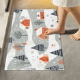 thumbnail image 2 of Yayeee Bath Rug for Bathroom Floor Non Slip Contour Fluffy Soft Absorbent Mat, 20"x24", Cartoon Orange Houses, 2 of 7