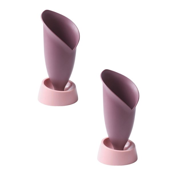 Oleegame 2PC Stainless Steel Cutlery Set Kitchen Utensil Holder Countertop Utensil Drying Rack Cutlery Utensil Caddy Pink