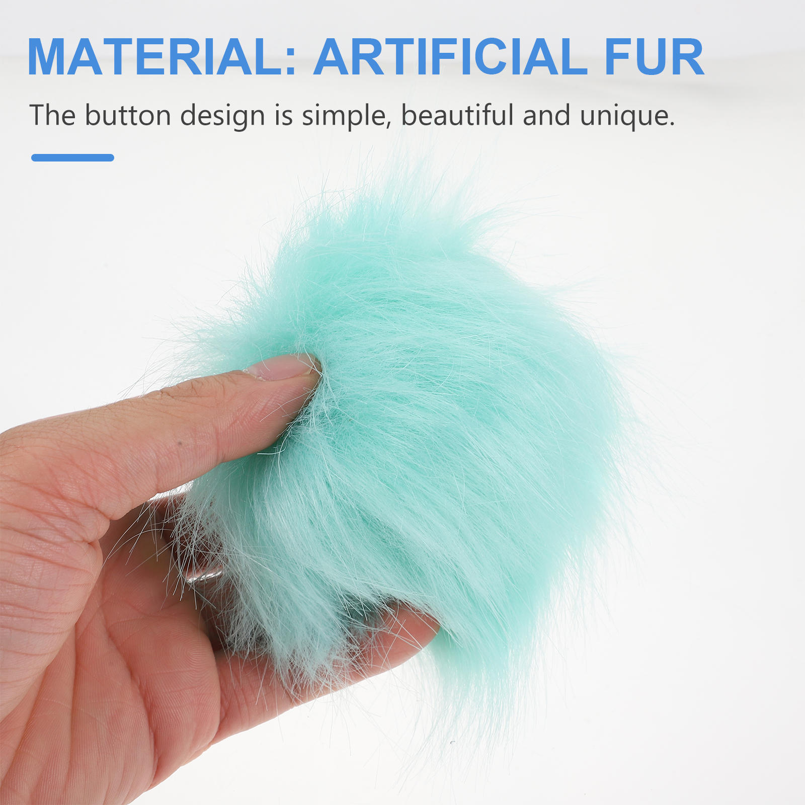 BESTYASH 12Pcs Fluffy Green Ball Buttons with Button for Clothing DIY Hat Overcoat Fastening