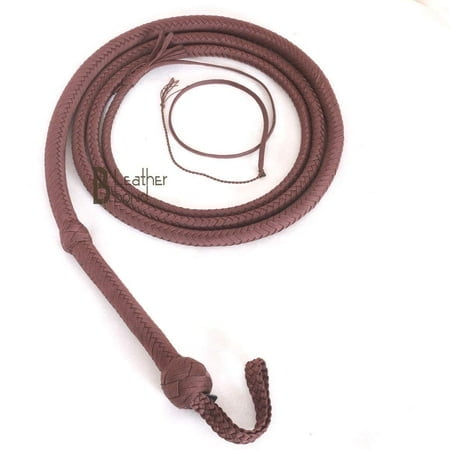 Indiana Jones Style 8, 10, 12 Feet Long 12 Strands Brown Bullwhip para Cord Nylon Bull Whip (10)