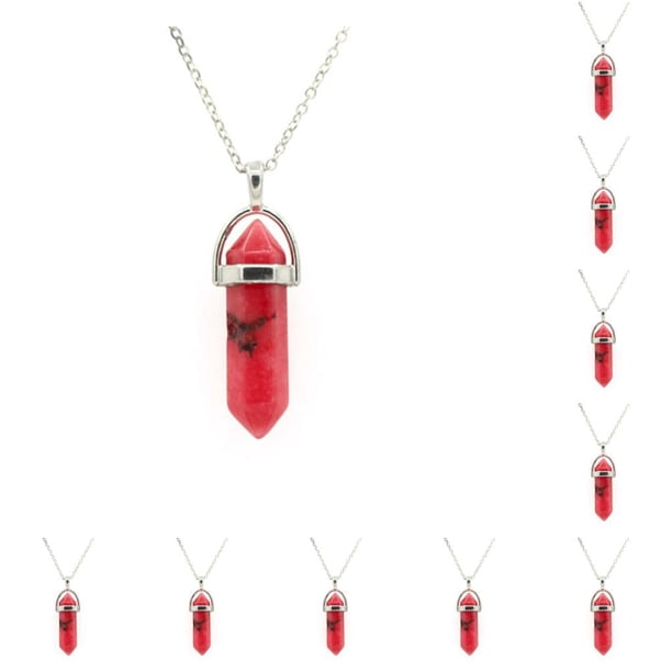 Qarigey Hexágono columna encanto hombres haciendo aniversario colgantes colgantes coloridos dijes de cristal llaveros decoraciones rojo Rojo 10piezas Qarigey CBP468228