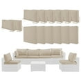 thumbnail image 2 of 14-Piece UV Resistant Outdoor Cushion Covers Set for 6-Seater Wicker Rattan Sectional Sofa, Water-Resistant Zipper Back & Seat Slipcovers, Khaki (Covers Only), 2 of 9
