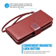 thumbnail image 4 of iphone 16 Plus Phone Case, Leather Wallet Case for Apple iphone 16 Plus, Ebizware Credit Card Cash Holder Folio Flip [Detachable] Kickstand Magnetic Cover & Lanyard for Women Men [Wine Red], 4 of 7