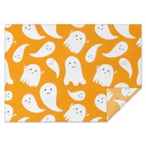Kawaii Halloween Ghosts Pattern Rectangle Tablecloth 60"x84",Waterproof Polyester Rectangle Table Cloth, Wipeable Spillproof Polyester Tablecloth for Dining, Camping, Indoor and Outdoor