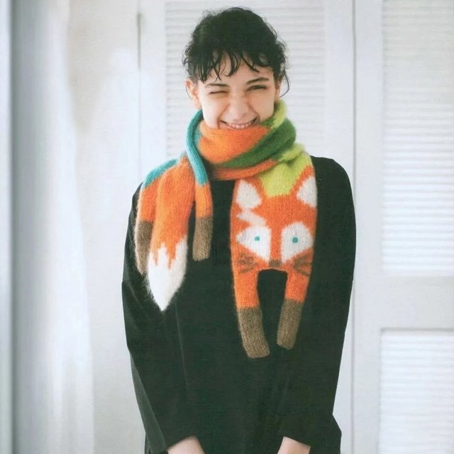 New Autumn Winter Children's Cartoon Fox Knitted Scarf Baby Boys Girls Warm Women Shawl Kids Female Knitted Animal Women Scarf