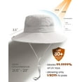 thumbnail image 2 of Minzimin Womens Sun Hat with Ponytail Hole Beach Hiking Summer Wide Brim UPF 80+ Outdoor Protection Foldable Bucket Hat, 2 of 6