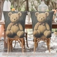 thumbnail image 6 of WOBOGO Cute Teddy Bear Doll Dining Room Chair Covers 6 Pieces Super Fit Elastic Fiber Removable Washable Protective Cover, 6 of 6