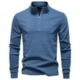 thumbnail image 4 of GuangCheng George Mens Half Zip Pullover Sweatshirts,Casual Athletic Tops,Comfort,Stretch Fit,Warm Skinny Tops,Dark Blue,Size S, 4 of 9