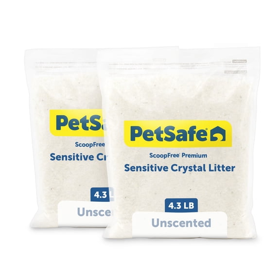 PetSafe ScoopFree Premium Crystal Cat Litter Bags, Fragrance-Free, Silica Crystals, 4.3 lb ea 2-Pack