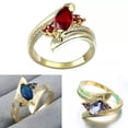thumbnail image 5 of K-KED Marquise Cubic Zircon Engagement Rings Gold Plated Women Delicate Jewelry Party Size 6-10-8-Olive Green, 5 of 8