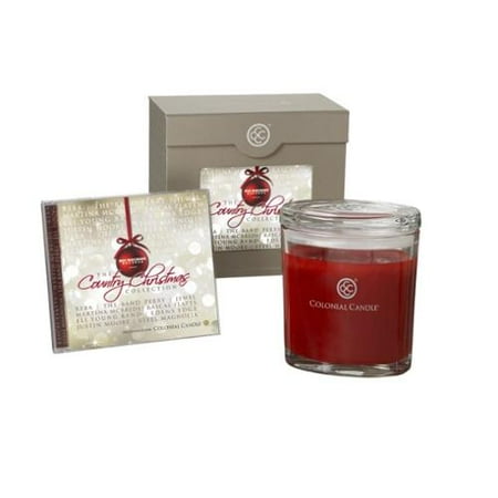 Pack of 6 Country Christmas Music CD and Holiday Sparkle Scented Jar Candle Sets