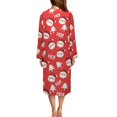 thumbnail image 2 of Yuyamidu HO-HO-HO Long Sleeve Robe for Women Christmas Casual Round Neck Robes Santa Zippered Bathrobe Red Mid-Calf Length Nightgowns Size 4XL Xmas Tree Dressing Gown, 2 of 7