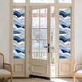 thumbnail image 2 of Blue White Ombre Window Privacy Film, Modern Geometric Moire Abstract Art Static Cling UV Sun Blocking Heat Control Window Tint Day and Night, Non-Adhesive One Way Windows Privacy Cover 17.7''x78.7'', 2 of 7