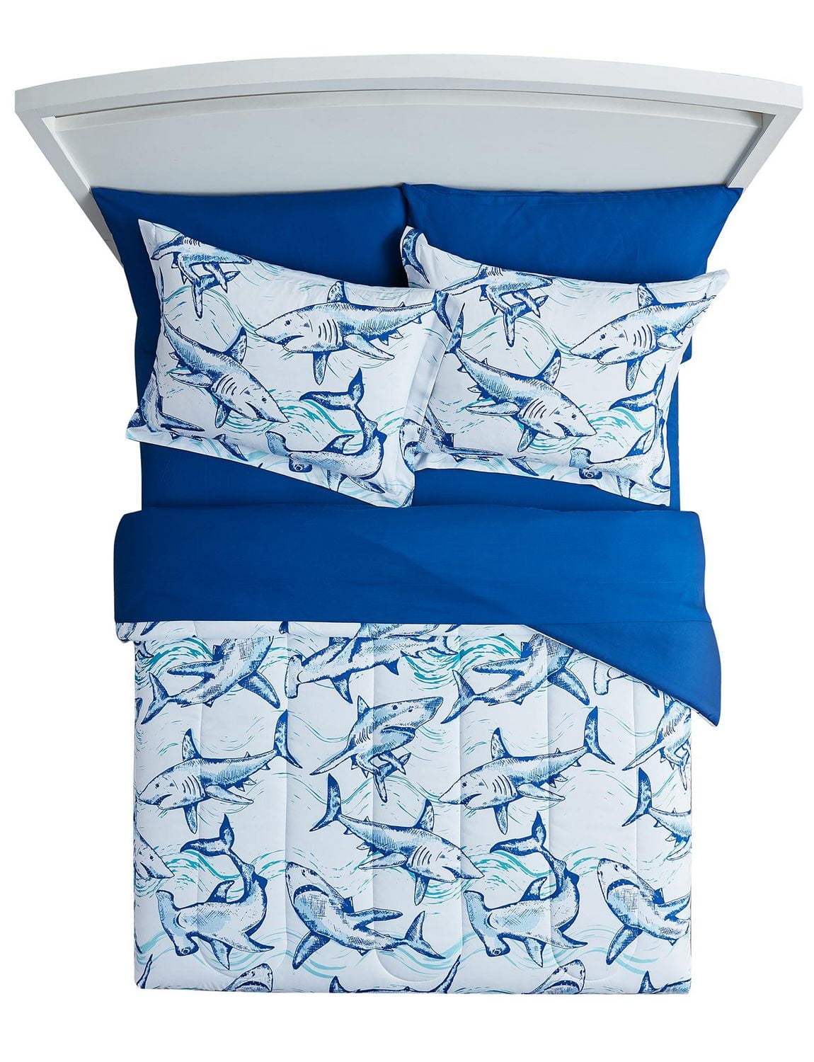Your Zone Blue Shark Bedding Set for Kids