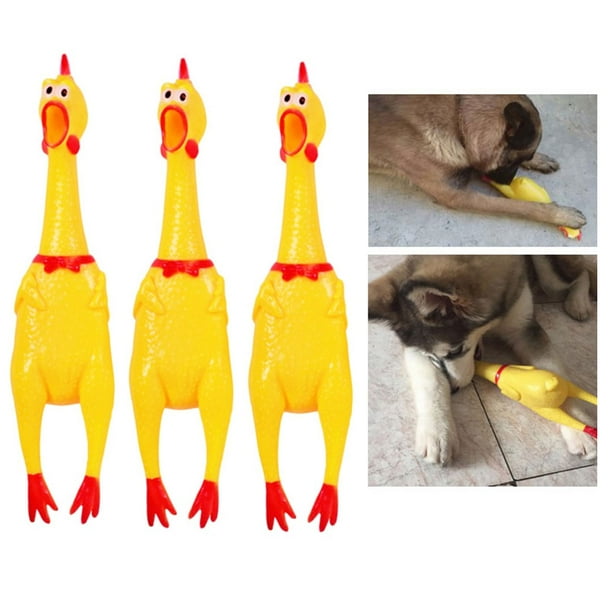 3PCS Rubber Chicken Squeeze Squeak Pet Dog Puppy Shrilling Chew Toy