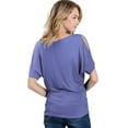 thumbnail image 3 of Doublju Womens Short Sleeve Dolman Drape Loose Fit Tunic Top(Plus Size Available), 3 of 5